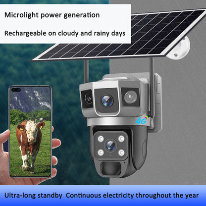 Solar Powered Security Camera WiFi - Waterproof Outdoor Camera with HD Night Vision