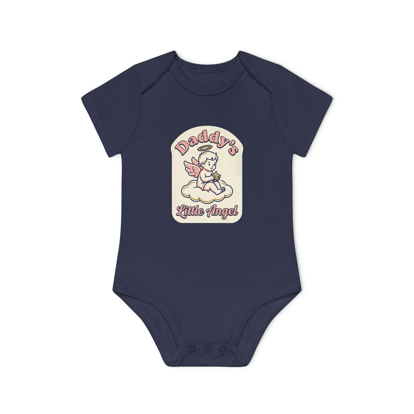 Daddy's Little Angel Baby Bodysuit - Organic Short Sleeve Infant Onesie