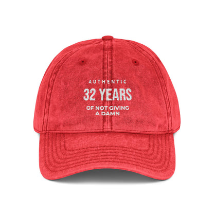 Embroidered '32 Years of Not Giving a Damn' Vintage Cap