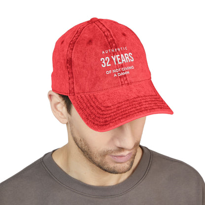 Embroidered '32 Years of Not Giving a Damn' Vintage Cap
