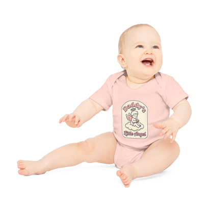 Daddy's Little Angel Baby Bodysuit - Organic Short Sleeve Infant Onesie