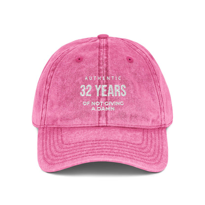 Embroidered '32 Years of Not Giving a Damn' Vintage Cap