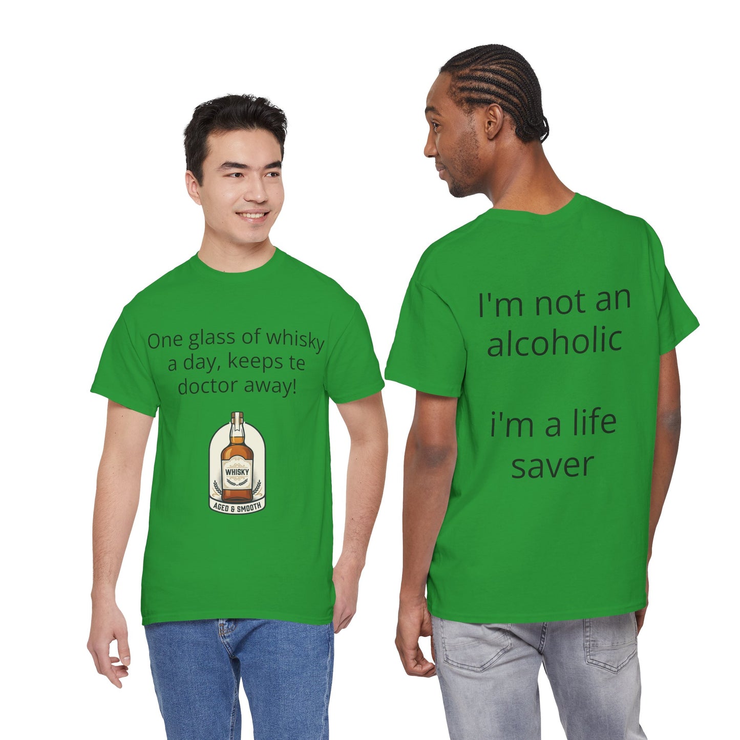 Whisky Humor T-Shirt — "One Glass of Whisky a Day..." Funny Drinking Tee