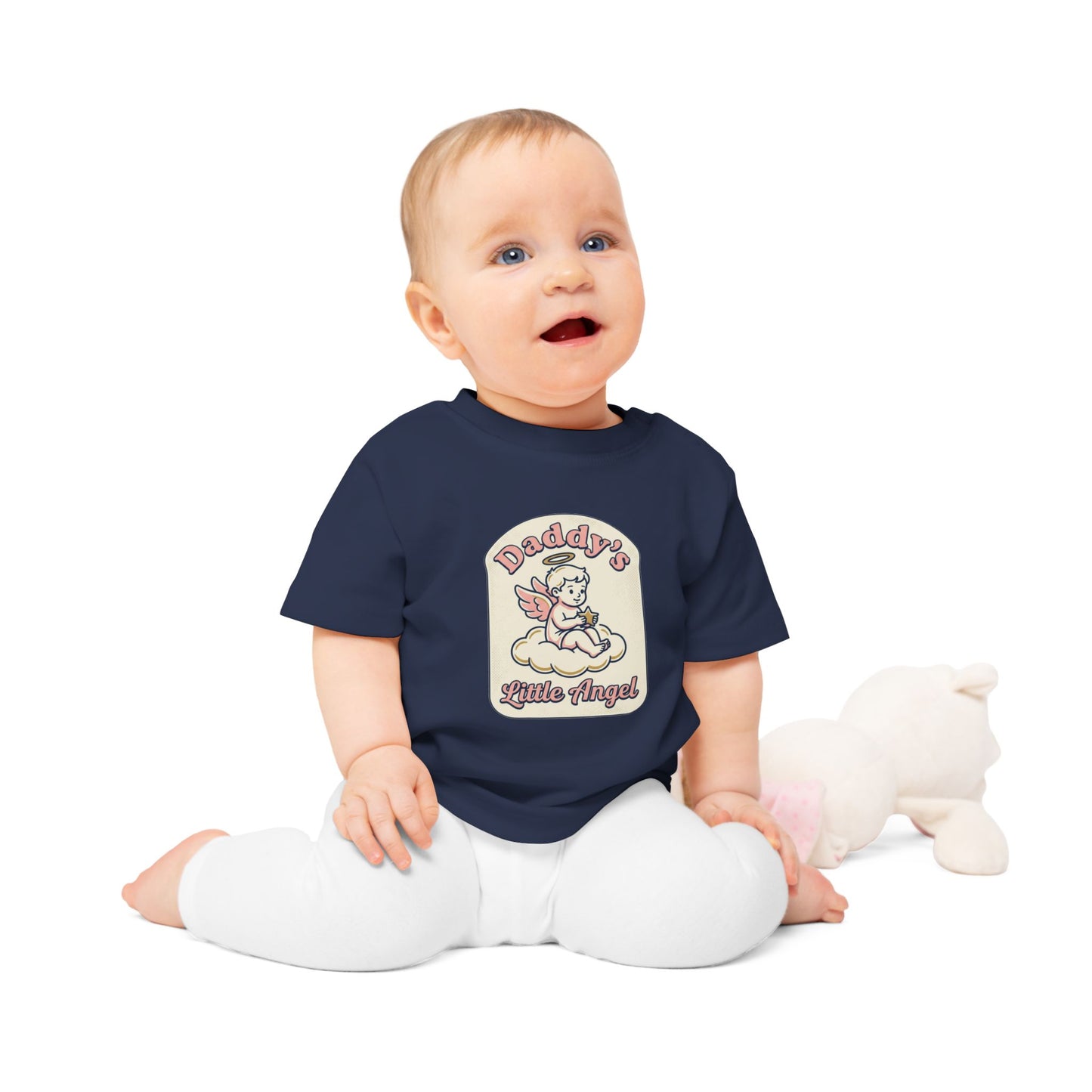 Baby T-Shirt — "Daddy's Little Angel" Cute Vintage Angel Graphic