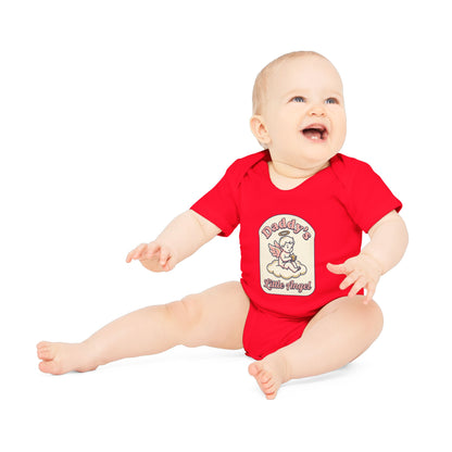 Daddy's Little Angel Baby Bodysuit - Organic Short Sleeve Infant Onesie