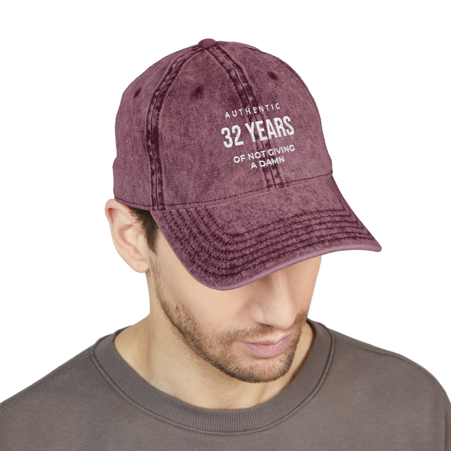 Embroidered '32 Years of Not Giving a Damn' Vintage Cap