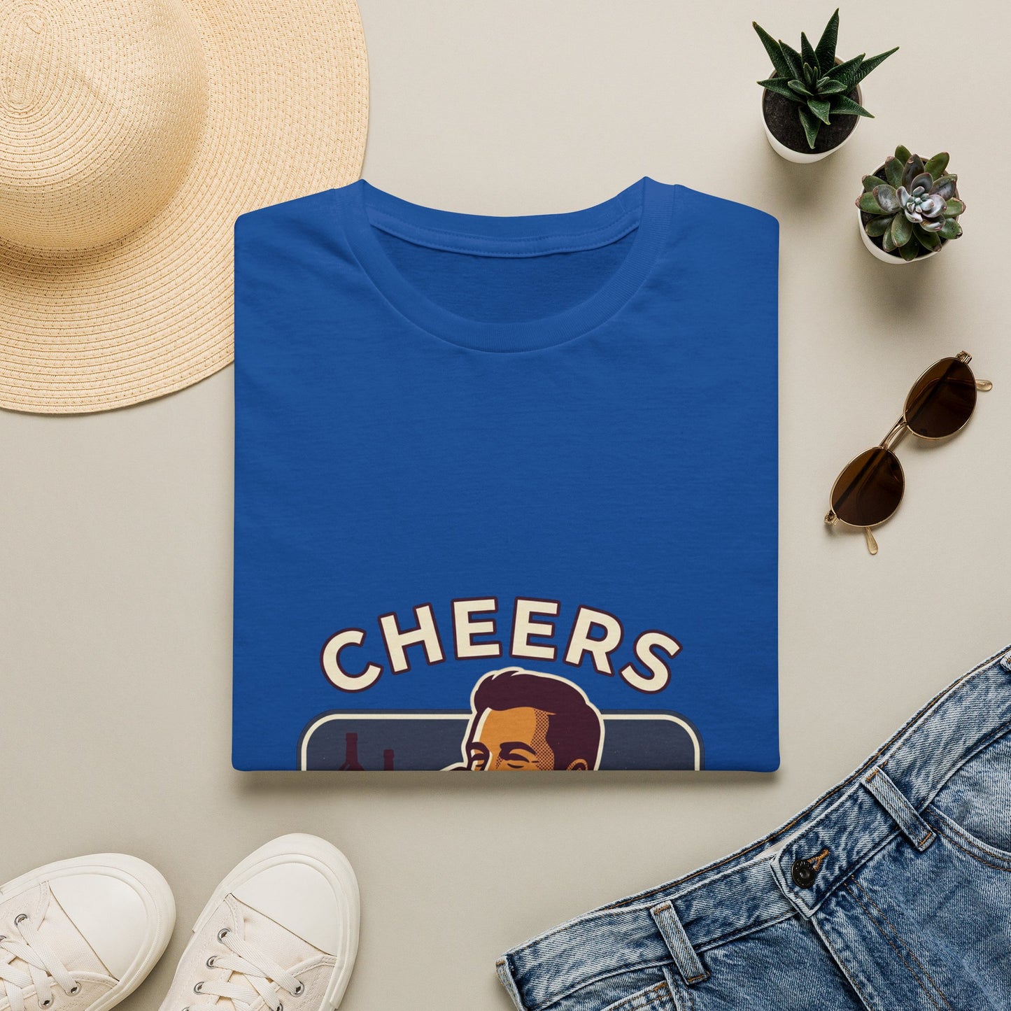 Cheers T-Shirt — Vintage Man Raising Glass "Savor the Moment" Graphic Tee