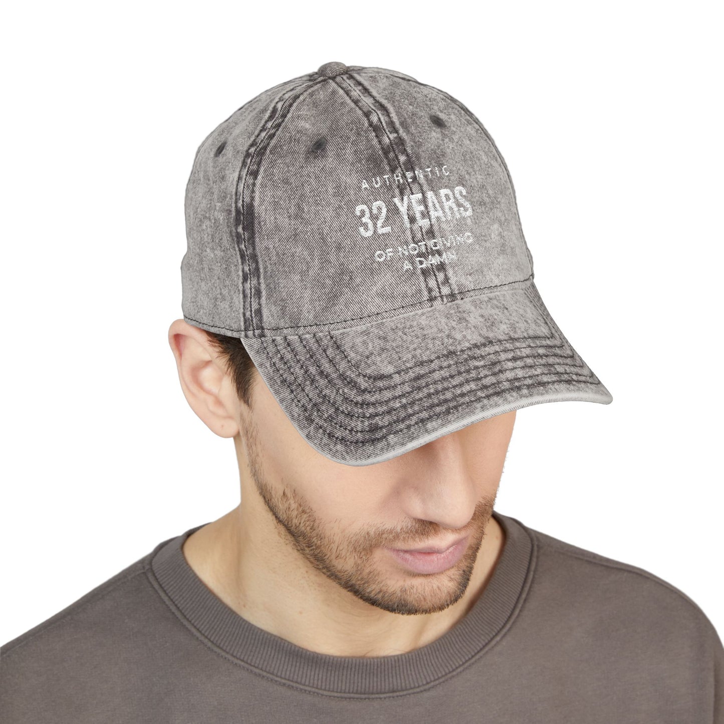 Embroidered '32 Years of Not Giving a Damn' Vintage Cap