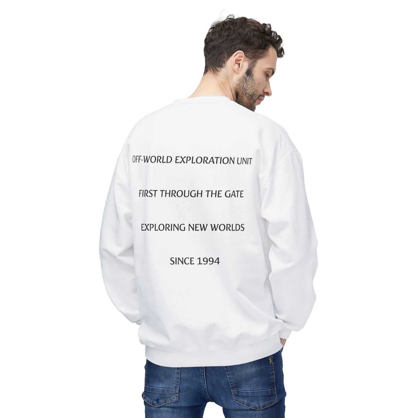 Off-World Exploration Unit Sweatshirt | Sci-Fi Crewneck | Space Explorer Sweater | First Through The Gate | Gift for Science Fiction Fans