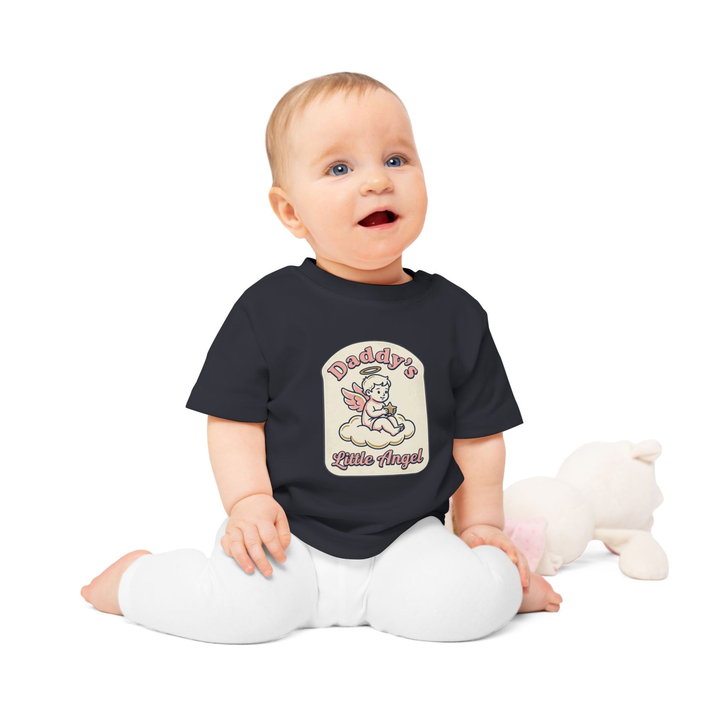 Baby T-Shirt — "Daddy's Little Angel" Cute Vintage Angel Graphic