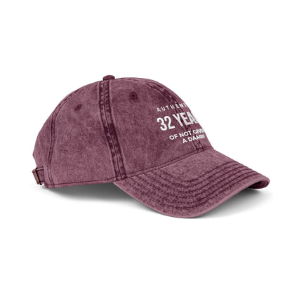 Embroidered '32 Years of Not Giving a Damn' Vintage Cap