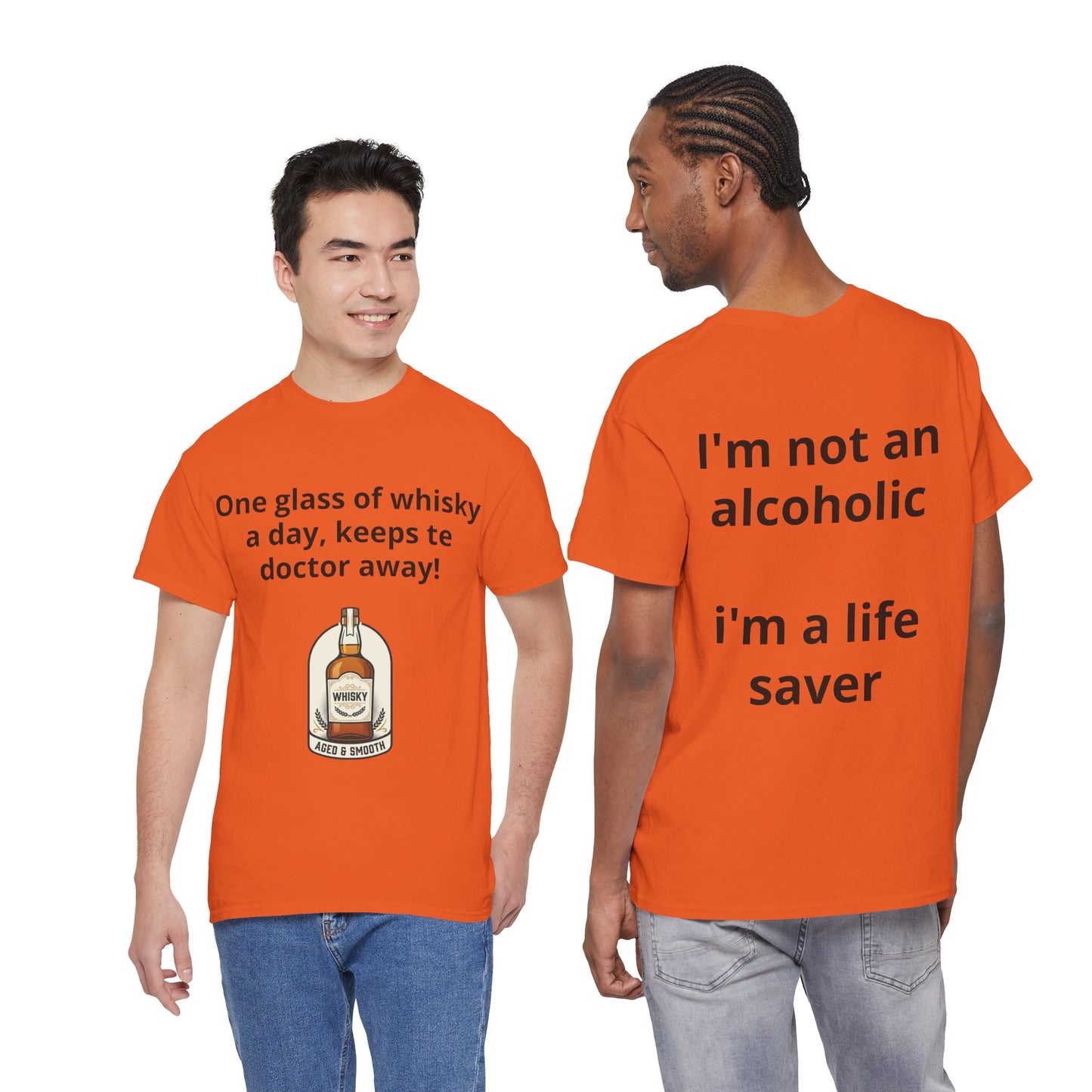 Whisky Humor T-Shirt — "One Glass of Whisky a Day..." Funny Drinking Tee