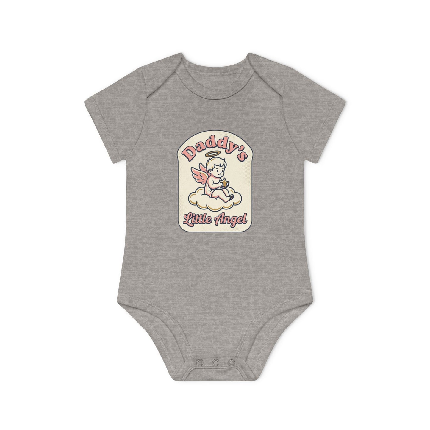 Daddy's Little Angel Baby Bodysuit - Organic Short Sleeve Infant Onesie
