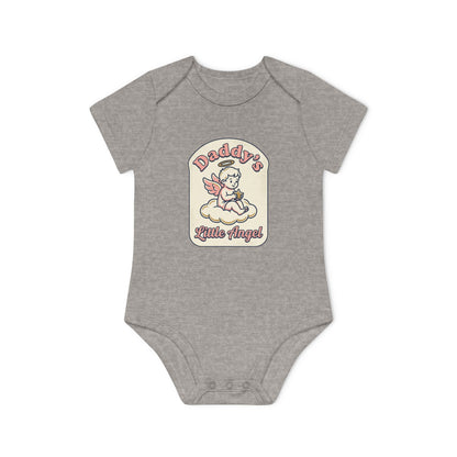 Daddy's Little Angel Baby Bodysuit - Organic Short Sleeve Infant Onesie