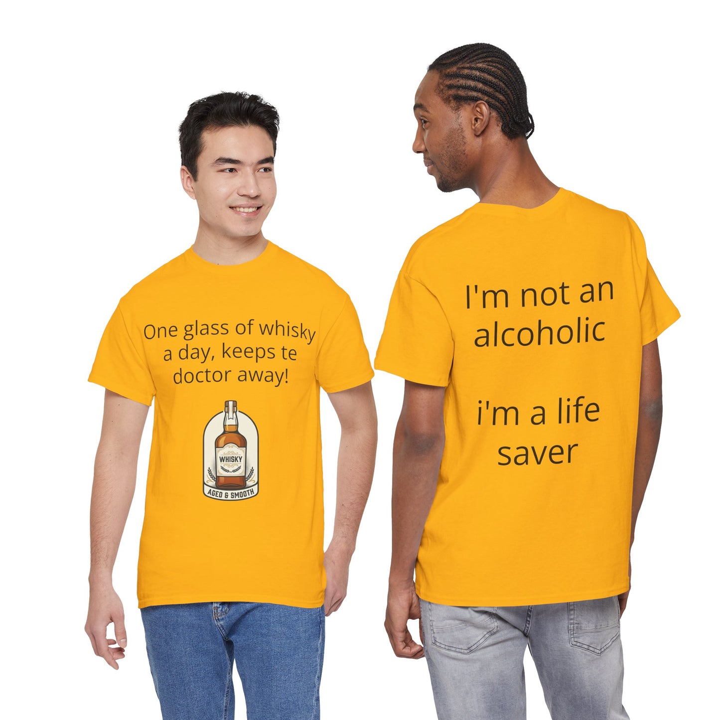 Whisky Humor T-Shirt — "One Glass of Whisky a Day..." Funny Drinking Tee