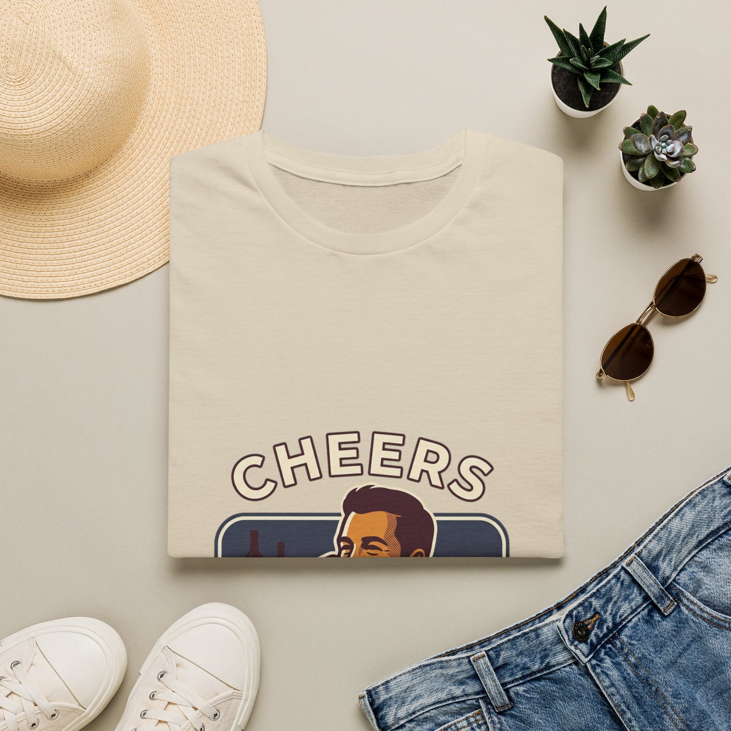 Cheers T-Shirt — Vintage Man Raising Glass "Savor the Moment" Graphic Tee