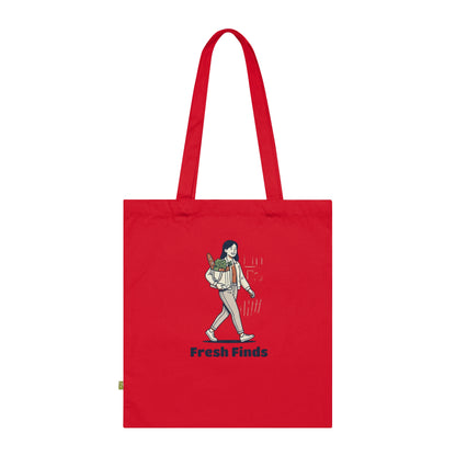 Tote Bag — 'Fresh Finds' Shopper Tote (Organic Cotton, Market & Grocery Bag)