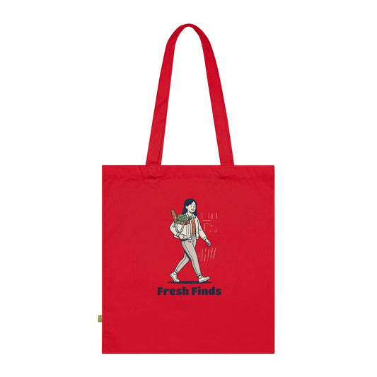 Tote Bag — 'Fresh Finds' Shopper Tote (Organic Cotton, Market & Grocery Bag)