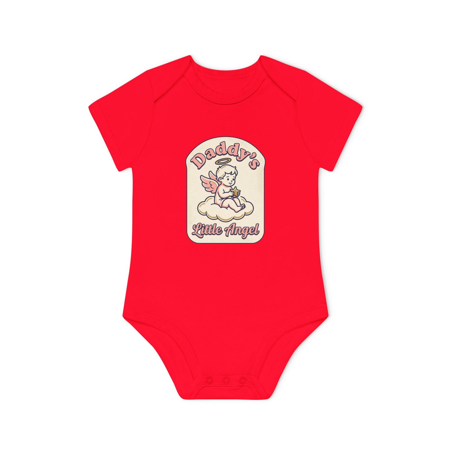 Daddy's Little Angel Baby Bodysuit - Organic Short Sleeve Infant Onesie