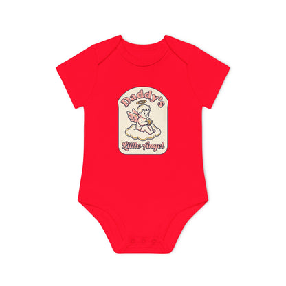 Daddy's Little Angel Baby Bodysuit - Organic Short Sleeve Infant Onesie