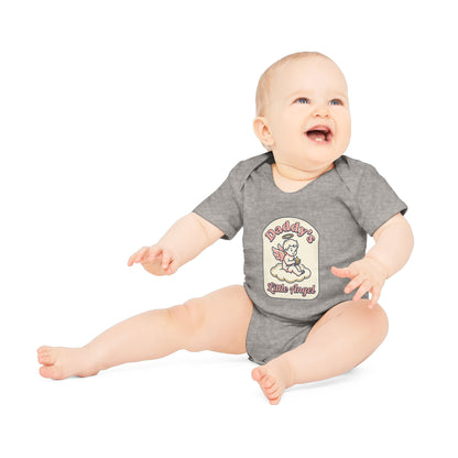 Daddy's Little Angel Baby Bodysuit - Organic Short Sleeve Infant Onesie