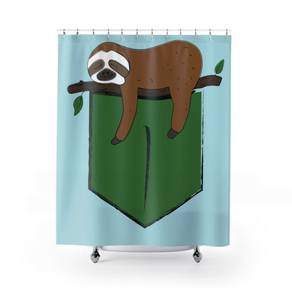 Cute Sloth Shower Curtain – Relaxing Jungle Bath Decor