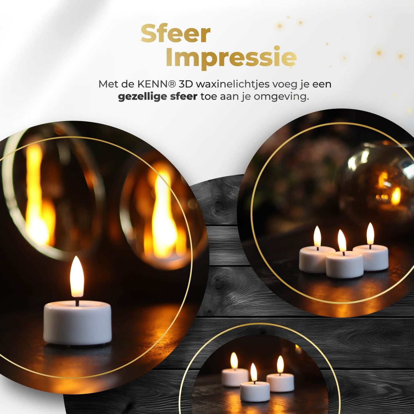 KENN® LED Waxinelichtjes – Set van 10 – Wit