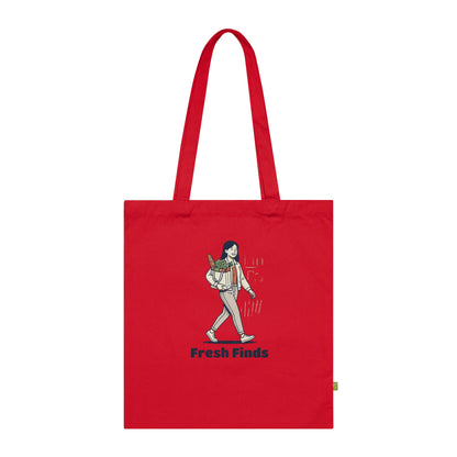 Tote Bag — 'Fresh Finds' Shopper Tote (Organic Cotton, Market & Grocery Bag)