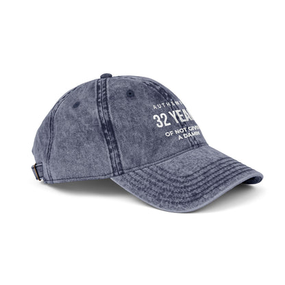 Embroidered '32 Years of Not Giving a Damn' Vintage Cap