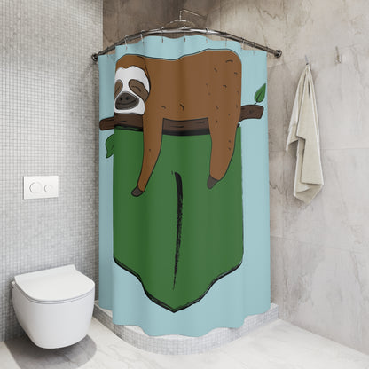 Cute Sloth Shower Curtain – Relaxing Jungle Bath Decor