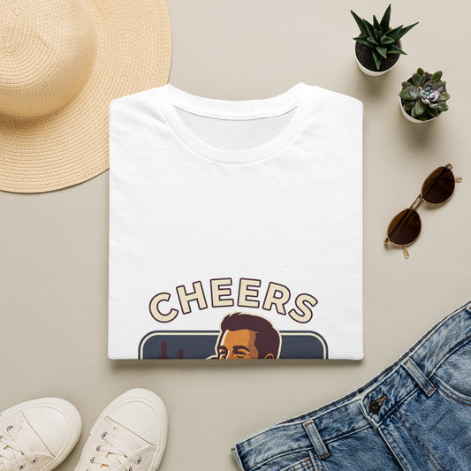 Cheers T-Shirt — Vintage Man Raising Glass "Savor the Moment" Graphic Tee