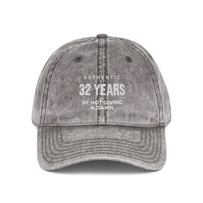 Embroidered '32 Years of Not Giving a Damn' Vintage Cap