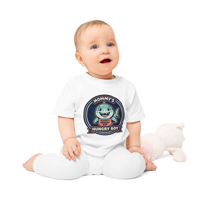 Mommy’s Hungry Boy Baby T-Shirt – Cute Shark Infant Tee