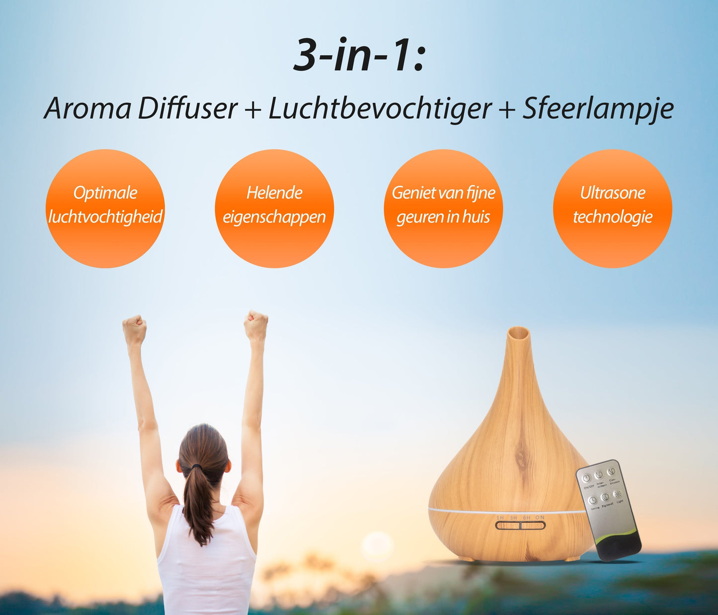 Lotus Pro - Licht Hout - Aroma Diffuser