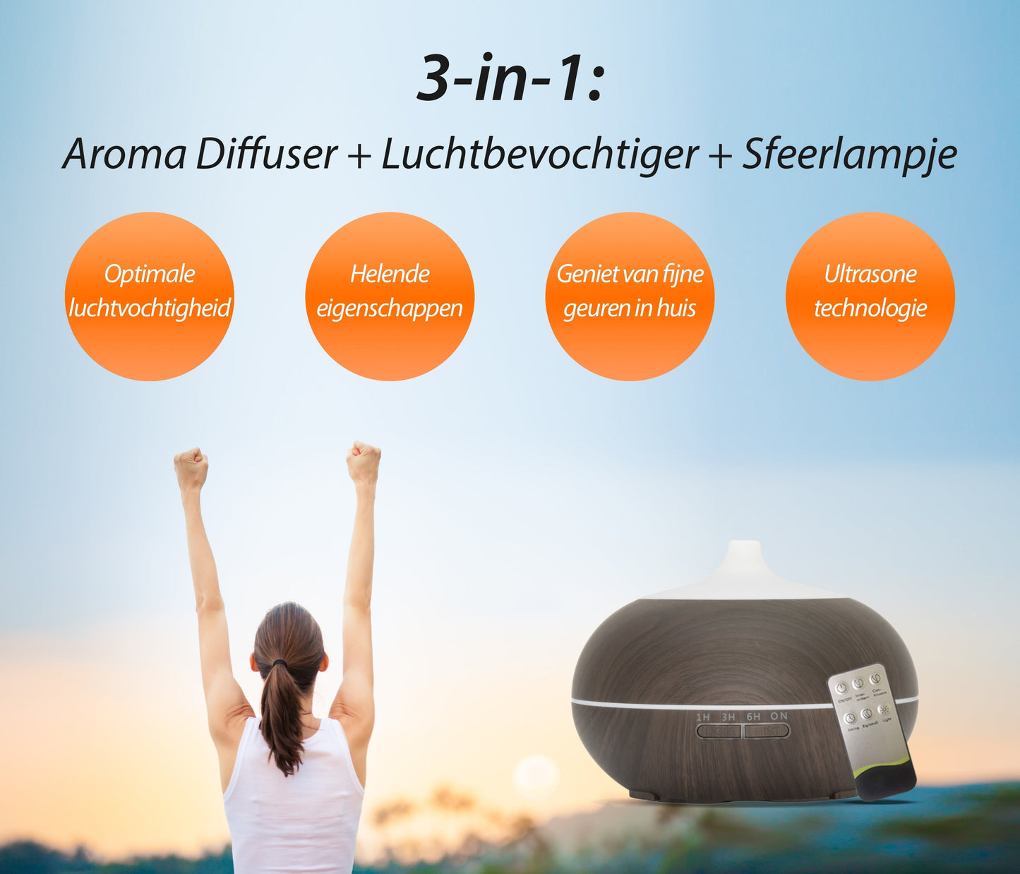 Sun Shine Pro - Donker Hout - Aroma Diffuser