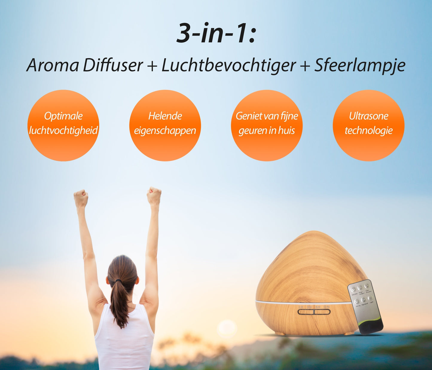 Zen Pro - Licht Hout - Aroma Diffuser