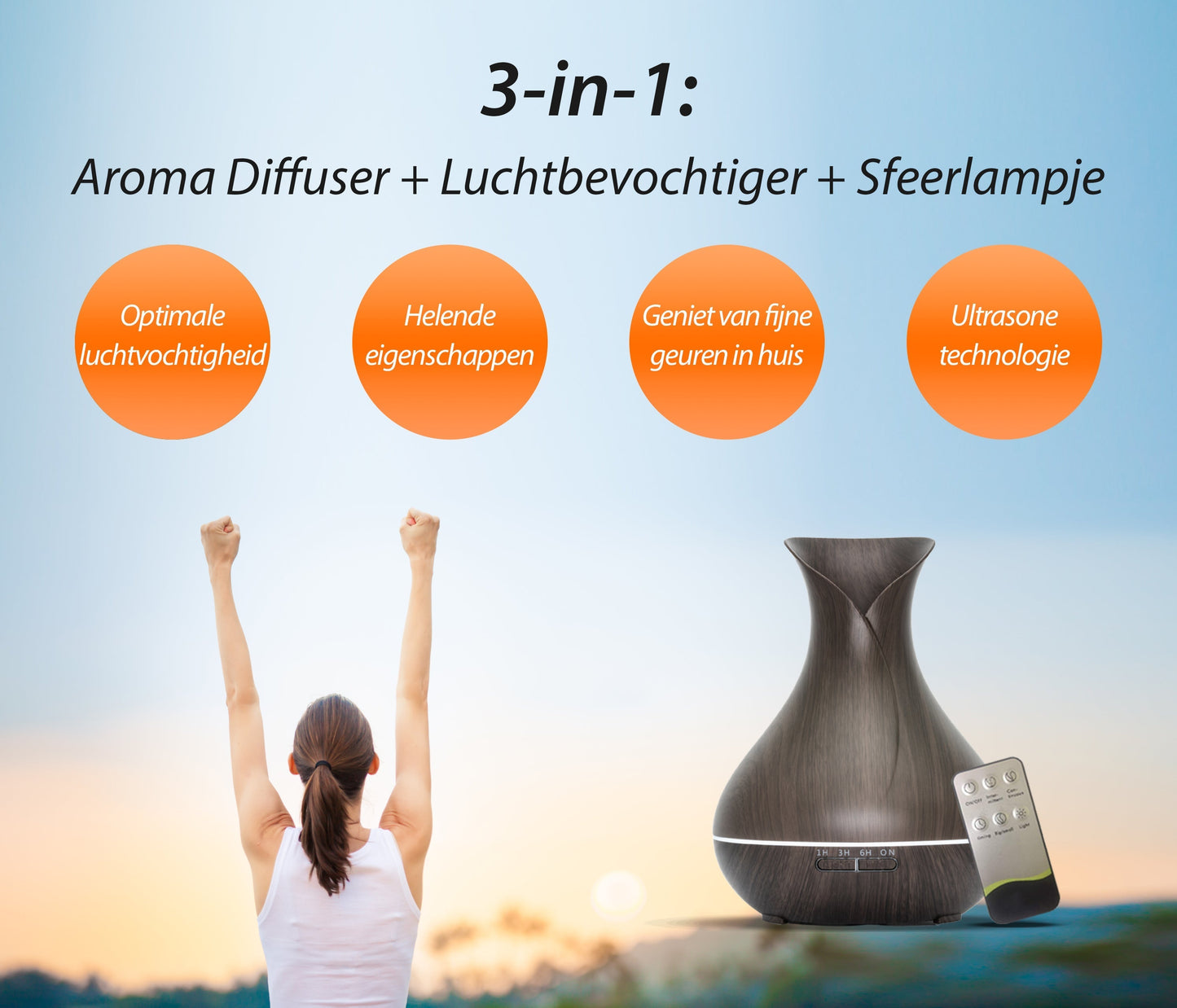 Vitality Pro - Donker Hout - Aroma Diffuser