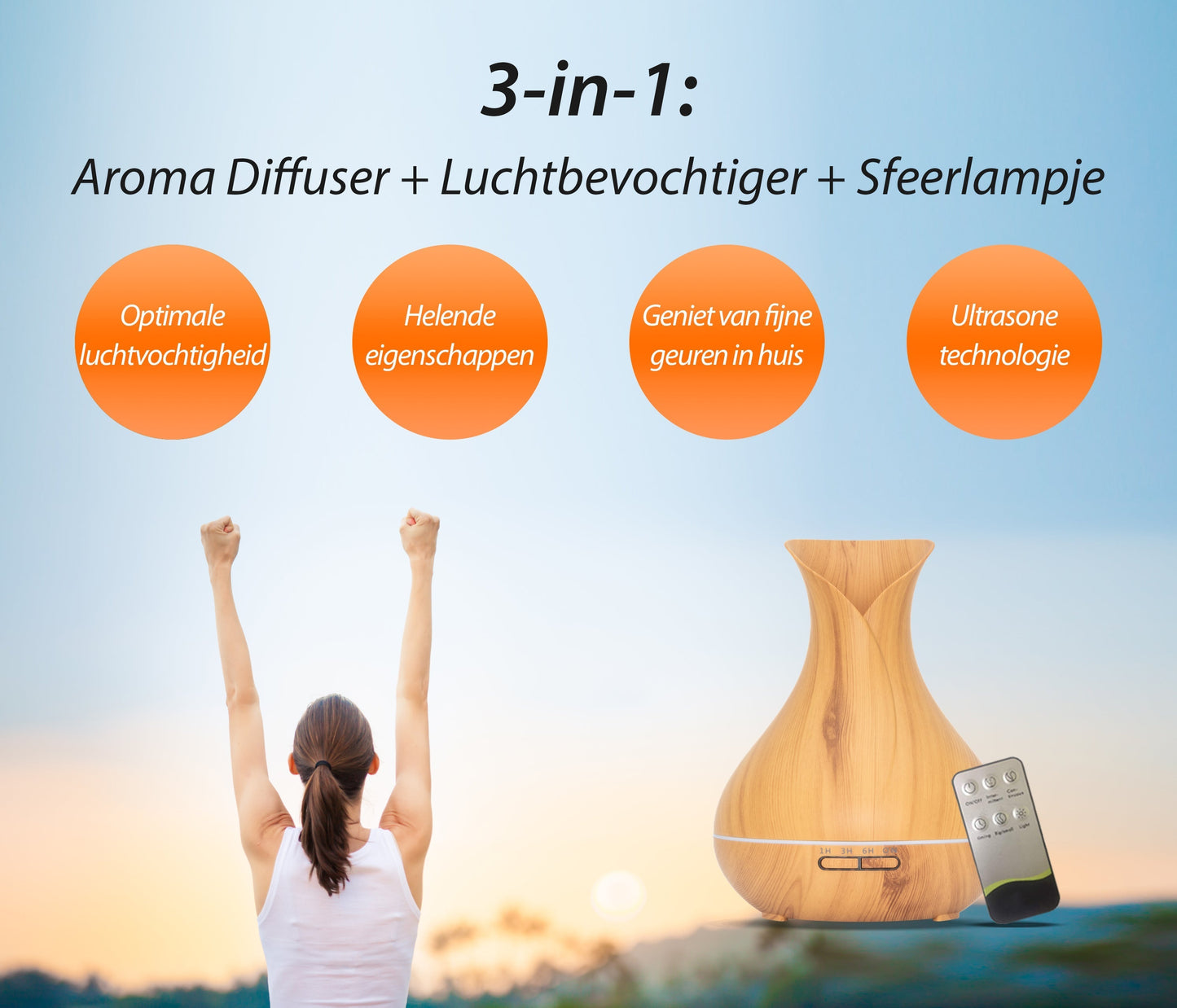 Vitality Pro - Licht hout - Aroma Diffuser