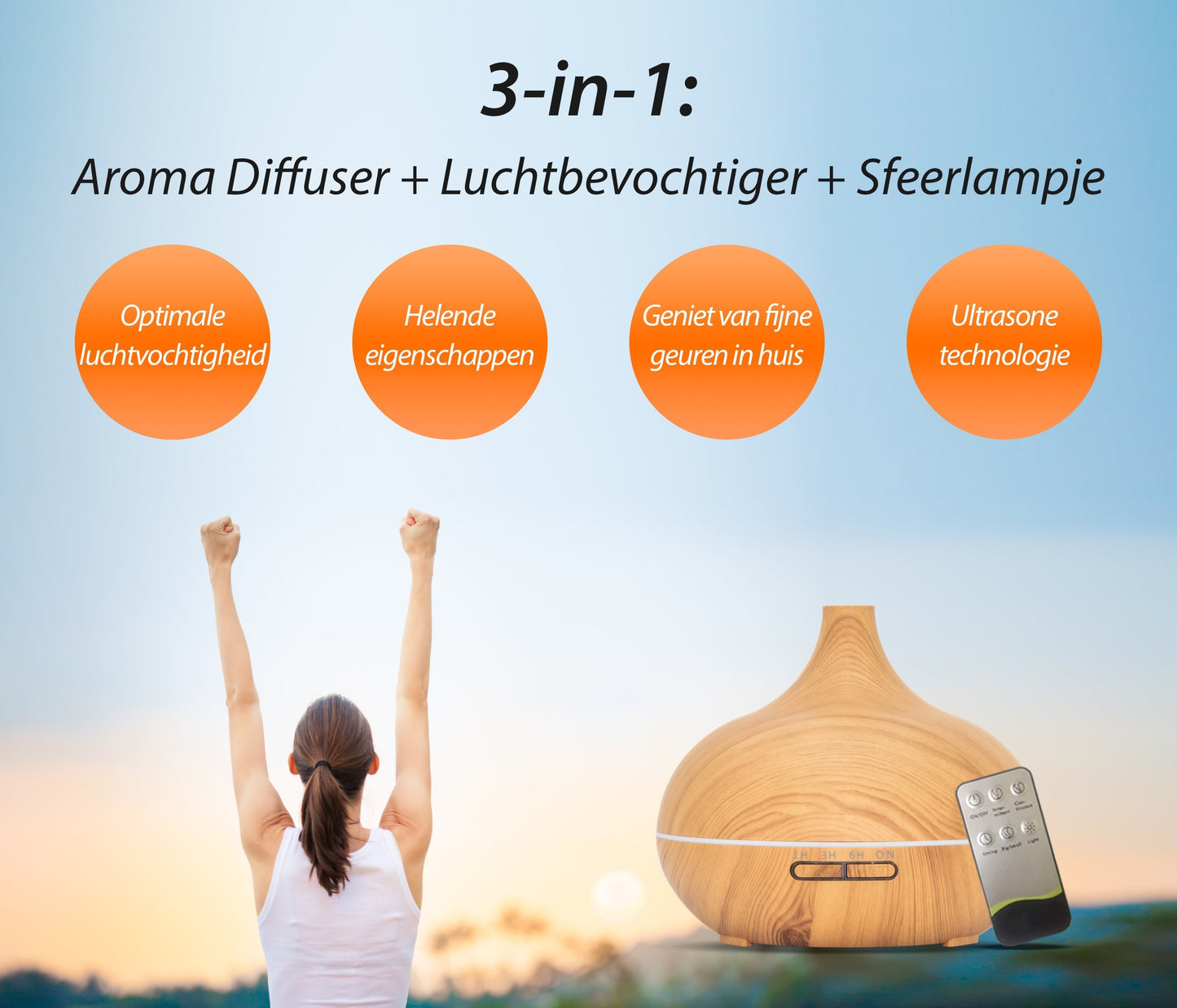 Essential Pro - Licht Hout - Aroma Diffuser