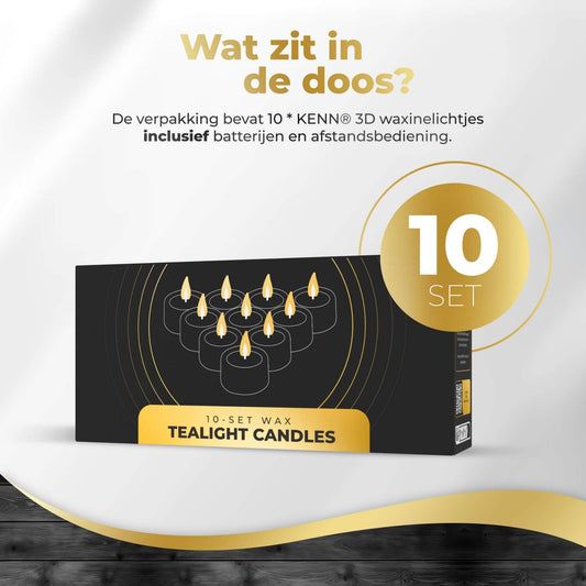 KENN® LED Waxinelichtjes – Set van 10 – Ivoor