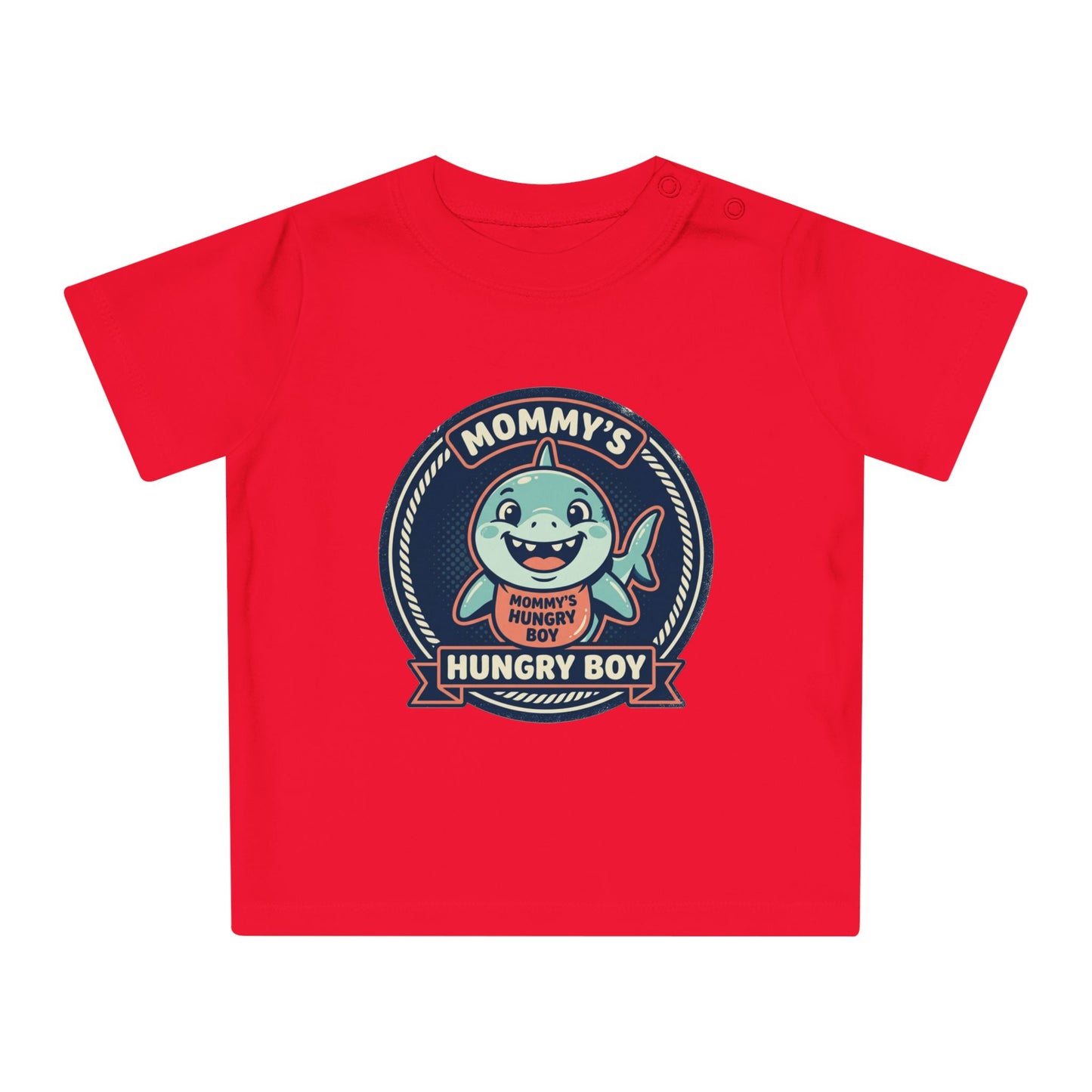 Mommy’s Hungry Boy Baby T-Shirt – Cute Shark Infant Tee