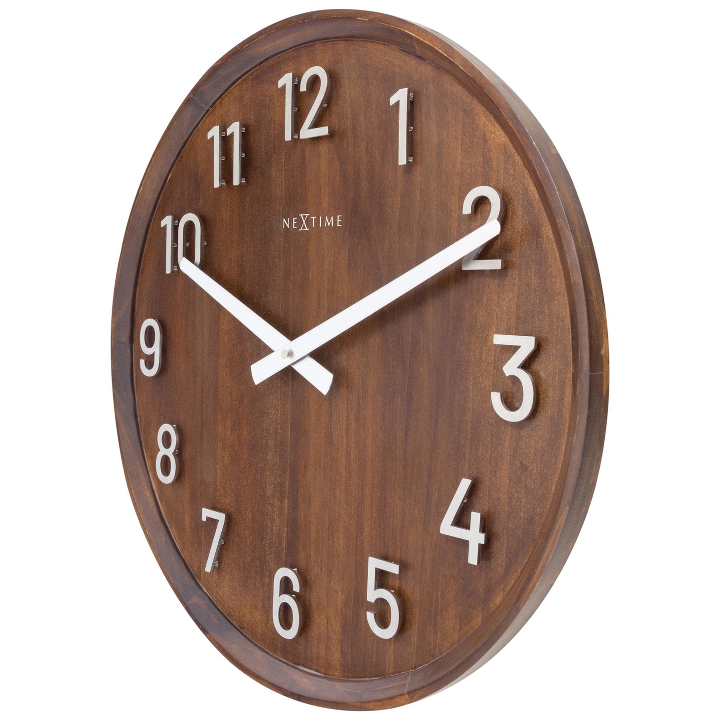 NeXtime Precious Wandklok 50cm - Groot 3D Design - Hout en Metaal