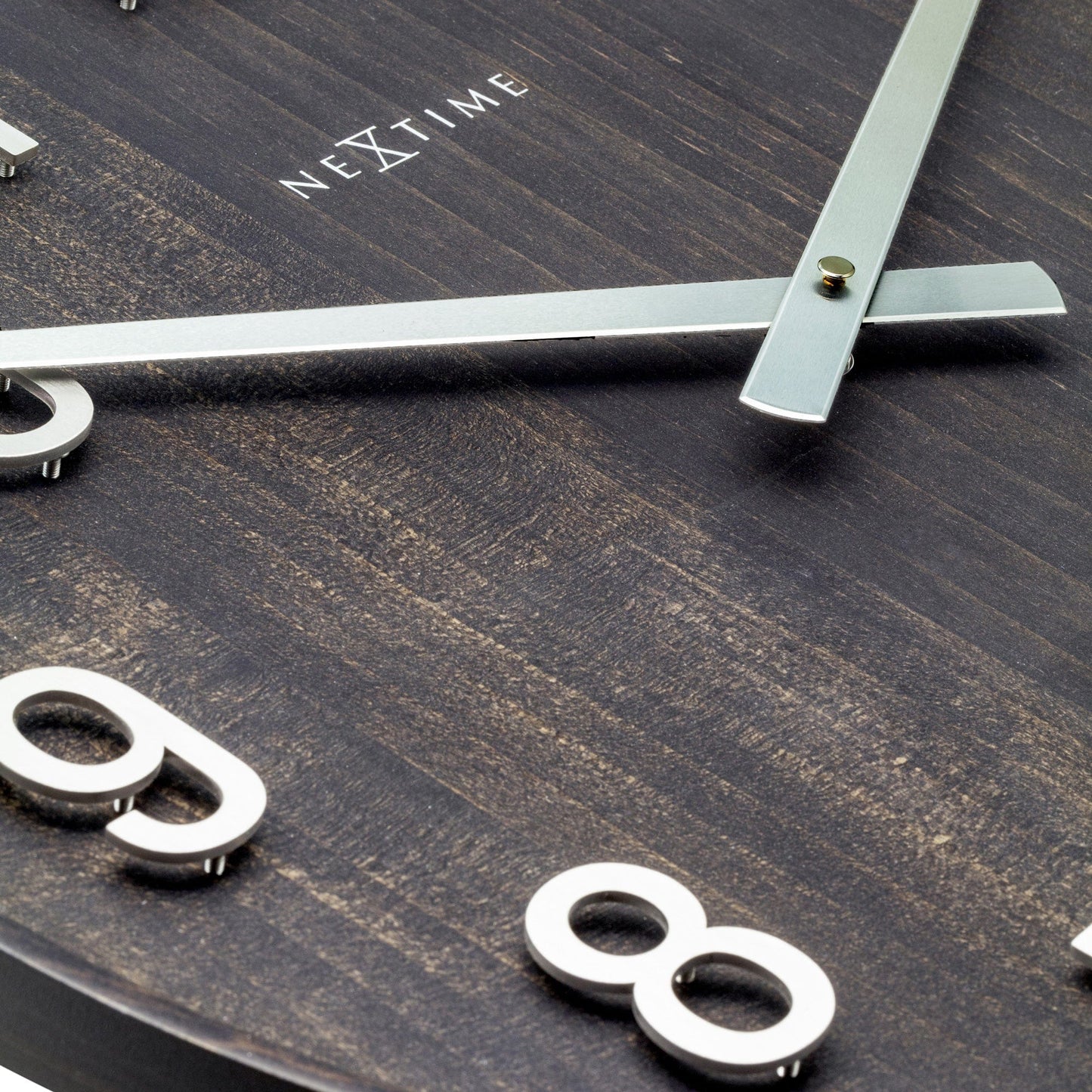 NeXtime Precious Wandklok 50cm - Groot 3D Design - Hout en Metaal