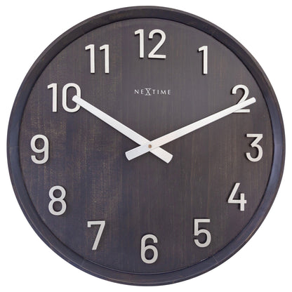 NeXtime Precious Wandklok 50cm - Groot 3D Design - Hout en Metaal
