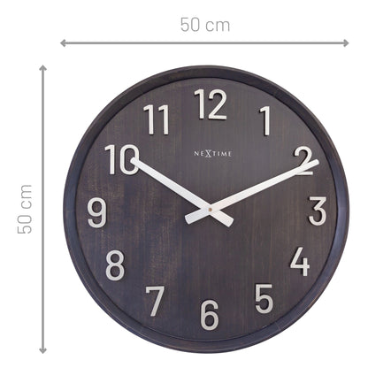 NeXtime Precious Wandklok 50cm - Groot 3D Design - Hout en Metaal