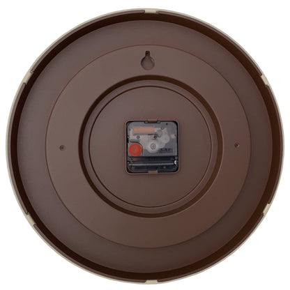 NeXtime Oslo Wandklok 30cm - Japandi Stijl - Donkerbruin/Lichtbruin