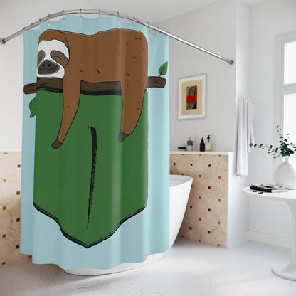 Cute Sloth Shower Curtain – Relaxing Jungle Bath Decor