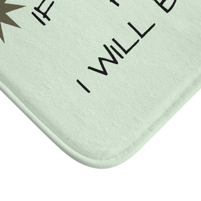 Funny 'If You Stand Here I Will Bite You' Bath Mat – Cute Pun Toe Print