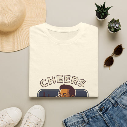 Cheers T-Shirt — Vintage Man Raising Glass "Savor the Moment" Graphic Tee