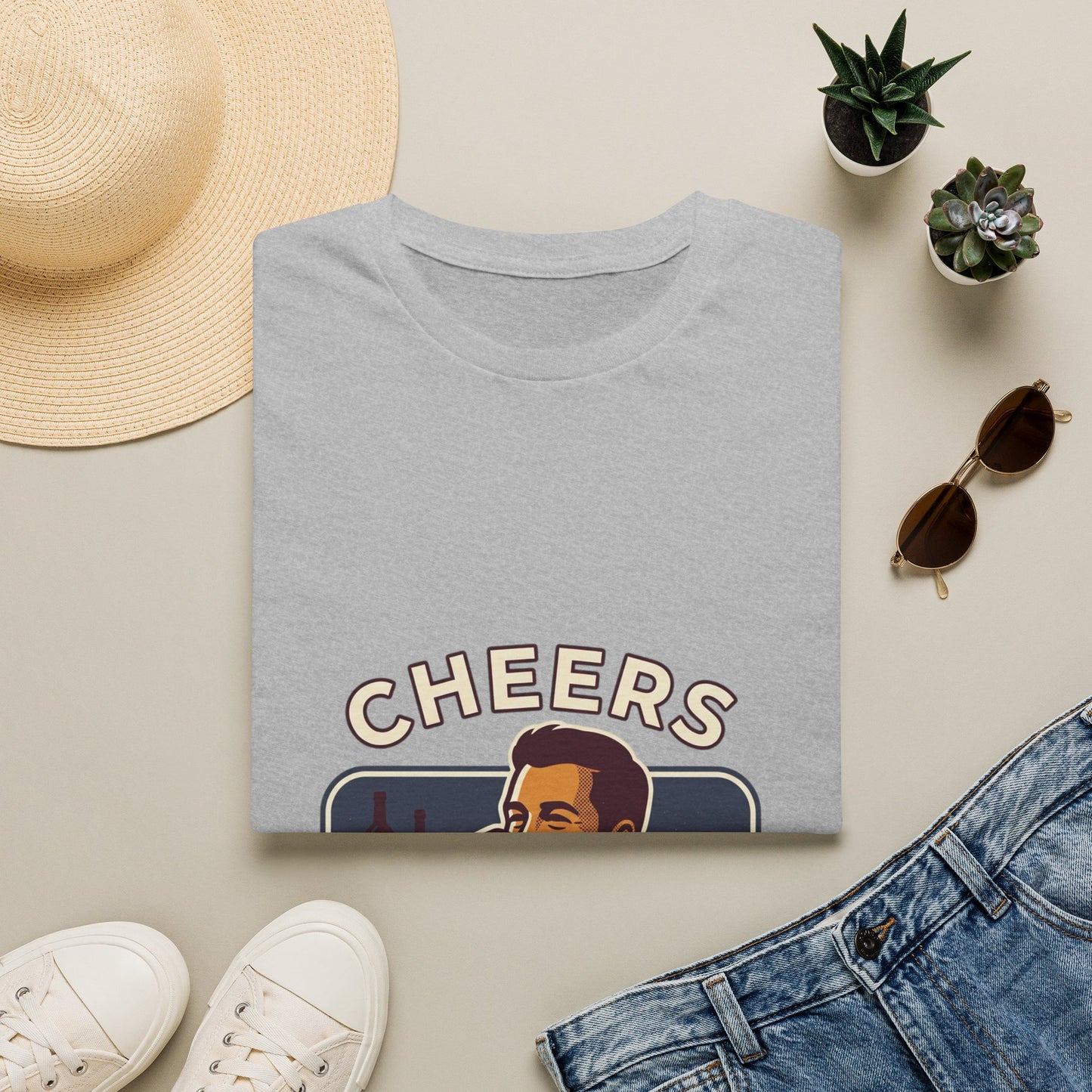 Cheers T-Shirt — Vintage Man Raising Glass "Savor the Moment" Graphic Tee